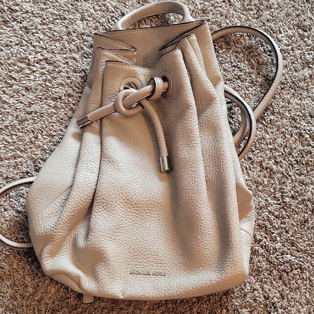 Michael Kors Cream Leather Backpack